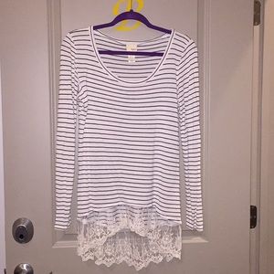 White shirt with black stripes